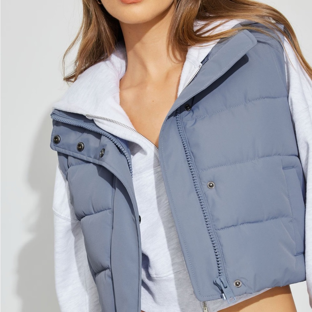 Garage Faded Cobalt Blue Tech Puffer Vest